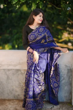 Half-silk-jamdani-saree-purple