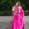 Half Silk Jamdani Saree – Magenta