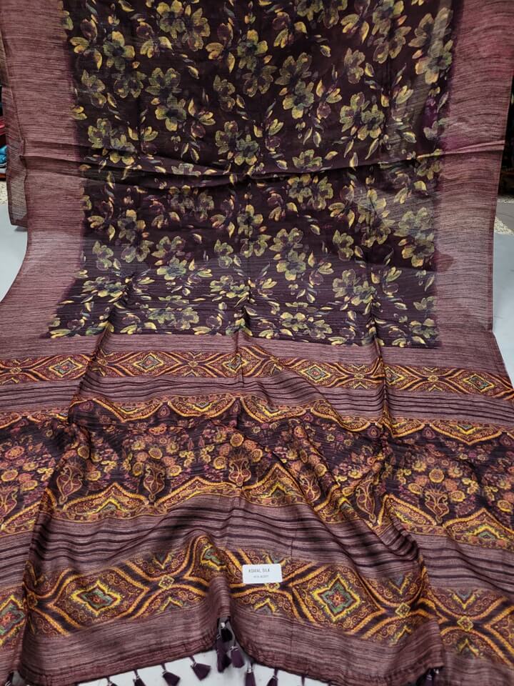 Best Indian Tussar Silk Saree TS020 1 Indian Tosor Silk