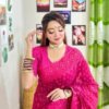 Jamdani Saree Half Silk Tancel Hot Pink 1