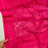Jamdani Saree Half Silk Tancel Hot Pink 3
