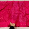 Jamdani Saree Half Silk Tancel Hot Pink 4