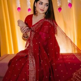 Half Silk Saree Afshan Print Saree