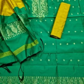 Half Silk Jamdani Three Piece
