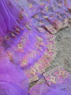 Original Indian Exclusive Organza Silk Saree 3