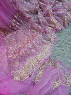Original Indian Exclusive Organza Silk Saree OSS06 2 Original Indian Exclusive Organza Silk Saree 6