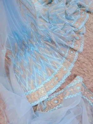 Original Indian Exclusive Organza Silk Saree OSS11 2 Original Indian Exclusive Organza Silk Saree 9