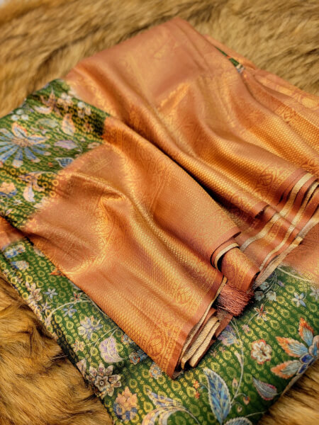 Floral Print Kanjivaram Cotton Saree 1 Floral Print Kanjivaram Cotton Saree 4 1