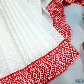 Half Silk Glitter Work Saree 1