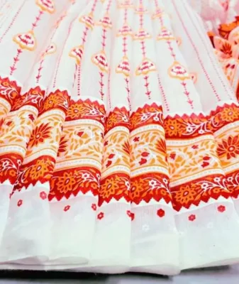 Half Silk Glitter Work Saree 7