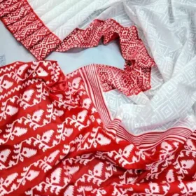 Half Silk Glitter Work Saree 8