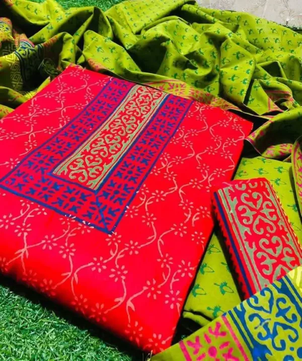 Orko Rubia Century Voile Three Piece Block Print 3