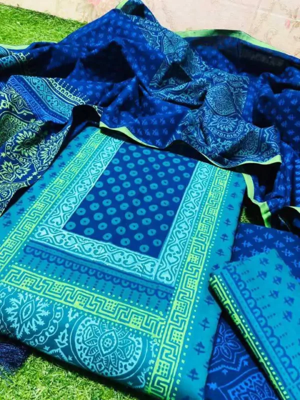 Orko Rubia Century Voile Three Piece Block Print 7
