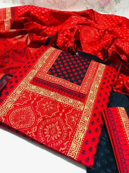 Orko Rubia Century Voile Three Piece - Block Print 4571 2 Orko Rubia Century Voile Three Piece Block Print 9