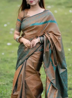 Kanjivaram Saree K0114 - Beaver 2 Kanjivaram Saree 3