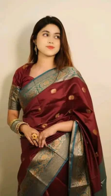 Kanjivaram Saree K0117 - Vivid Auburn 4 Kanjivaram Saree K0117