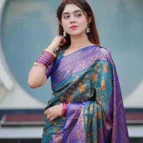 Kanjivaram Saree K0118 – Greenish Blue Elegance