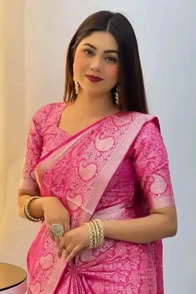 Kanjivaram Saree K0119 - Tulip Pink 1 Kanjivaram Saree K0119 Tulip Pink