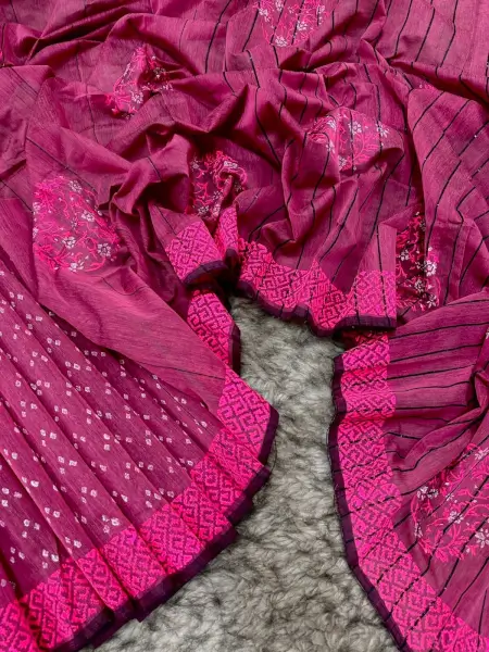 Half Silk Block Print Chumki Saree 4659 1 Half Silk Block Print Chumki Saree 31
