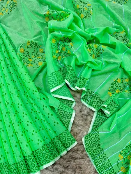 Half Silk Block Print Chumki Saree 5790 1 Half Silk Block Print Chumki Saree 32