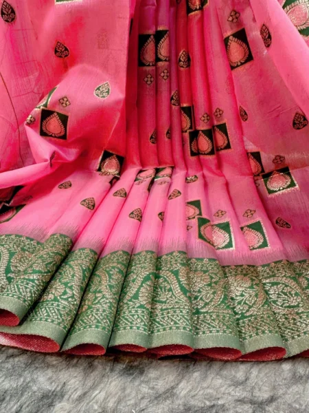 Indian Kora Tasar Saree 23