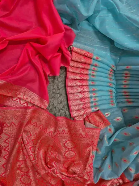 Original Indian Exclusive Kora Tasar Silk Saree 7