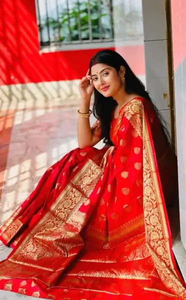 Soft Silk Kanji Katan Saree KKS 004 Red 1 Soft Silk Kanji Katan Saree.32