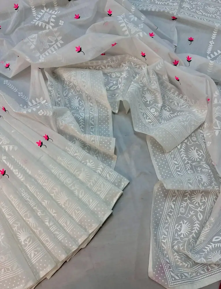 Half silk afsan print saree 5836 1 Half Silk Afsan Print Saree 1 16