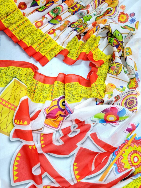 Half Silk Glitter Work Saree HS102